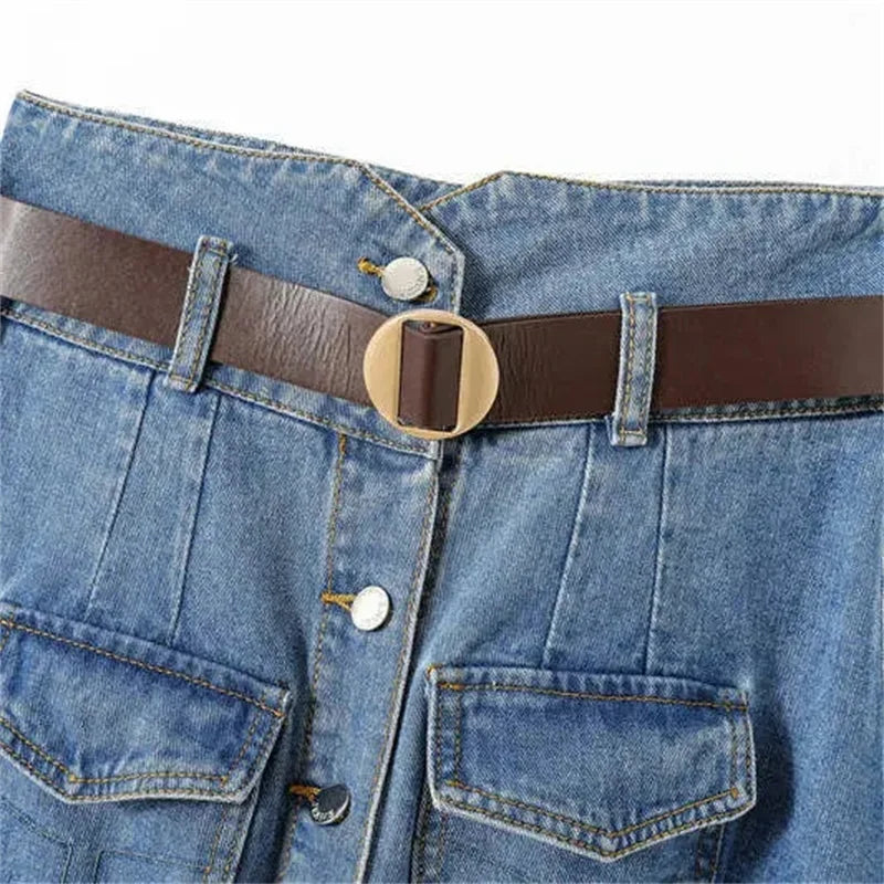 2026 Spring Summer New Fashion High Waist Slimming A-line Design Sense Denim Half Skirt for Women Medium Long Casual Half Skirts