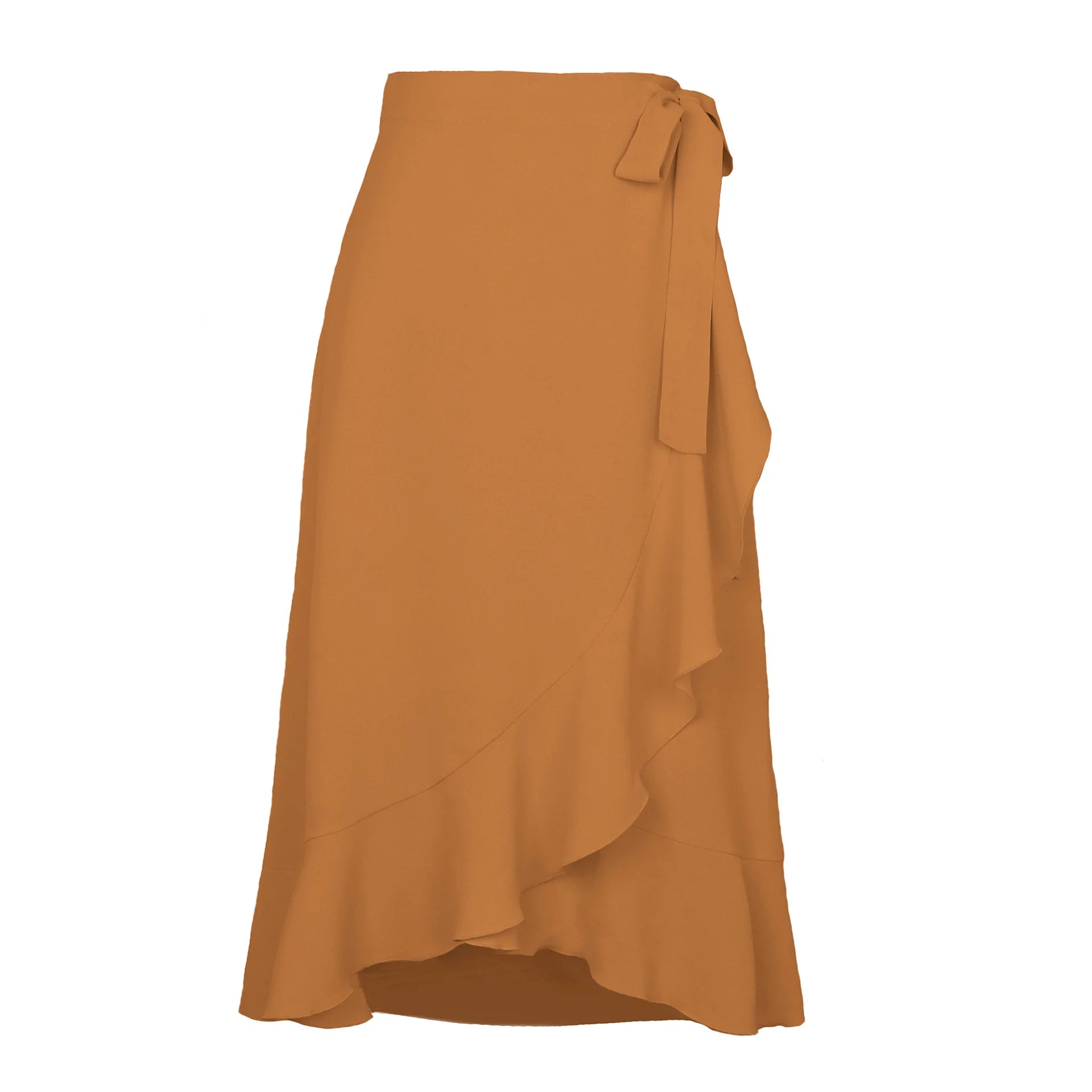 Long Skirts For Womens 2026 Summer Fashion Lace Up Ruffles Solid Color High Waist Bodycon Skirt Female Casual Chiffon Skirt