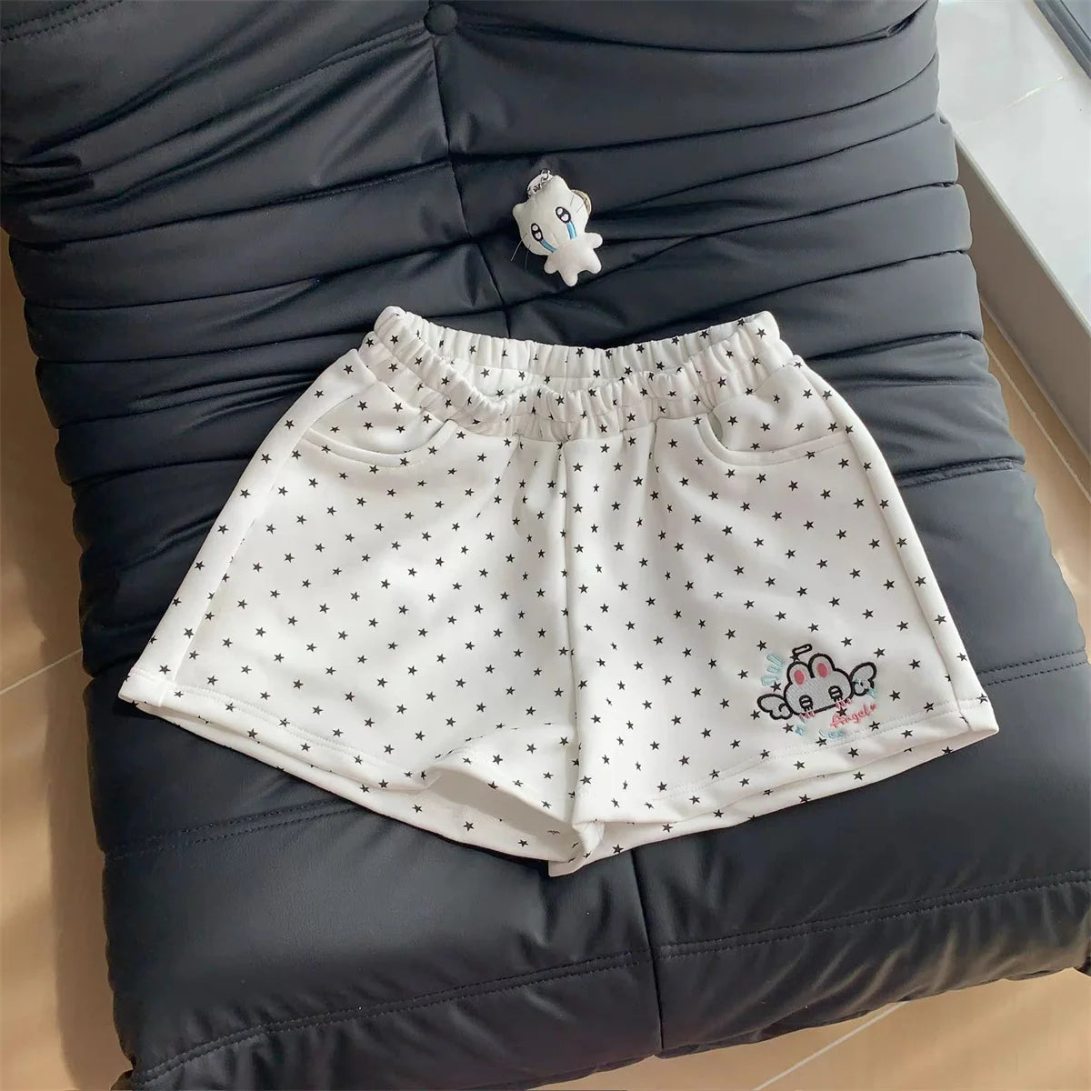 Japanese Kawaii Lolita Style Shorts Women Sweet Cartoon Embroidery Star Print Short Pants Girls Y2k Cute Home Shorts Ropa Mujer