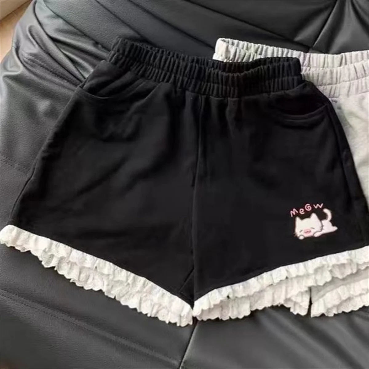 Japanese Kawaii Lolita Style Shorts Women Sweet Cartoon Embroidery Star Print Short Pants Girls Y2k Cute Home Shorts Ropa Mujer