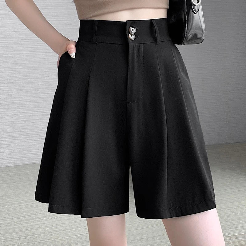 AOSSVIAO 2026 Summer New High Waist A-line Women Suit Shorts Tu...