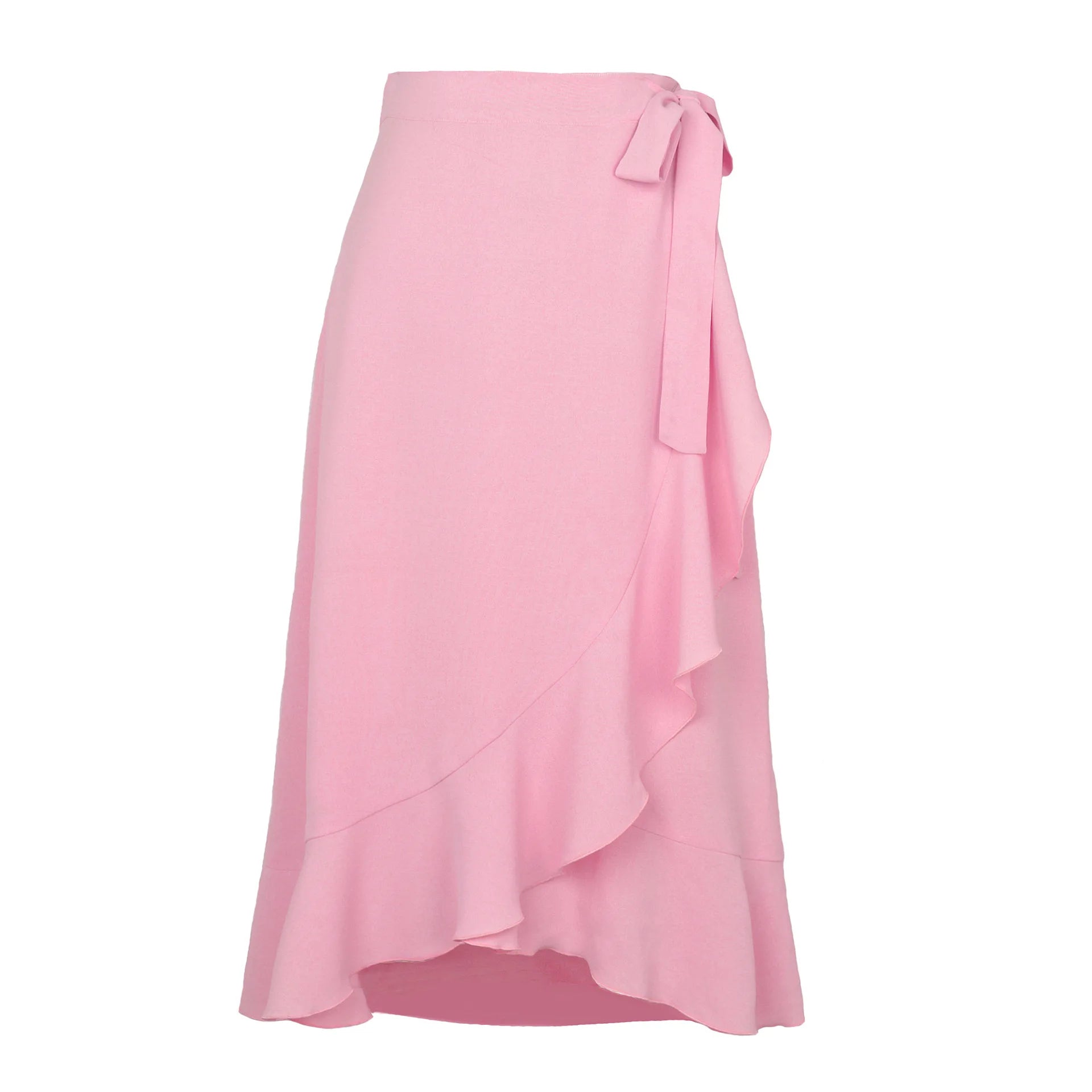 Long Skirts For Womens 2026 Summer Fashion Lace Up Ruffles Solid Color High Waist Bodycon Skirt Female Casual Chiffon Skirt
