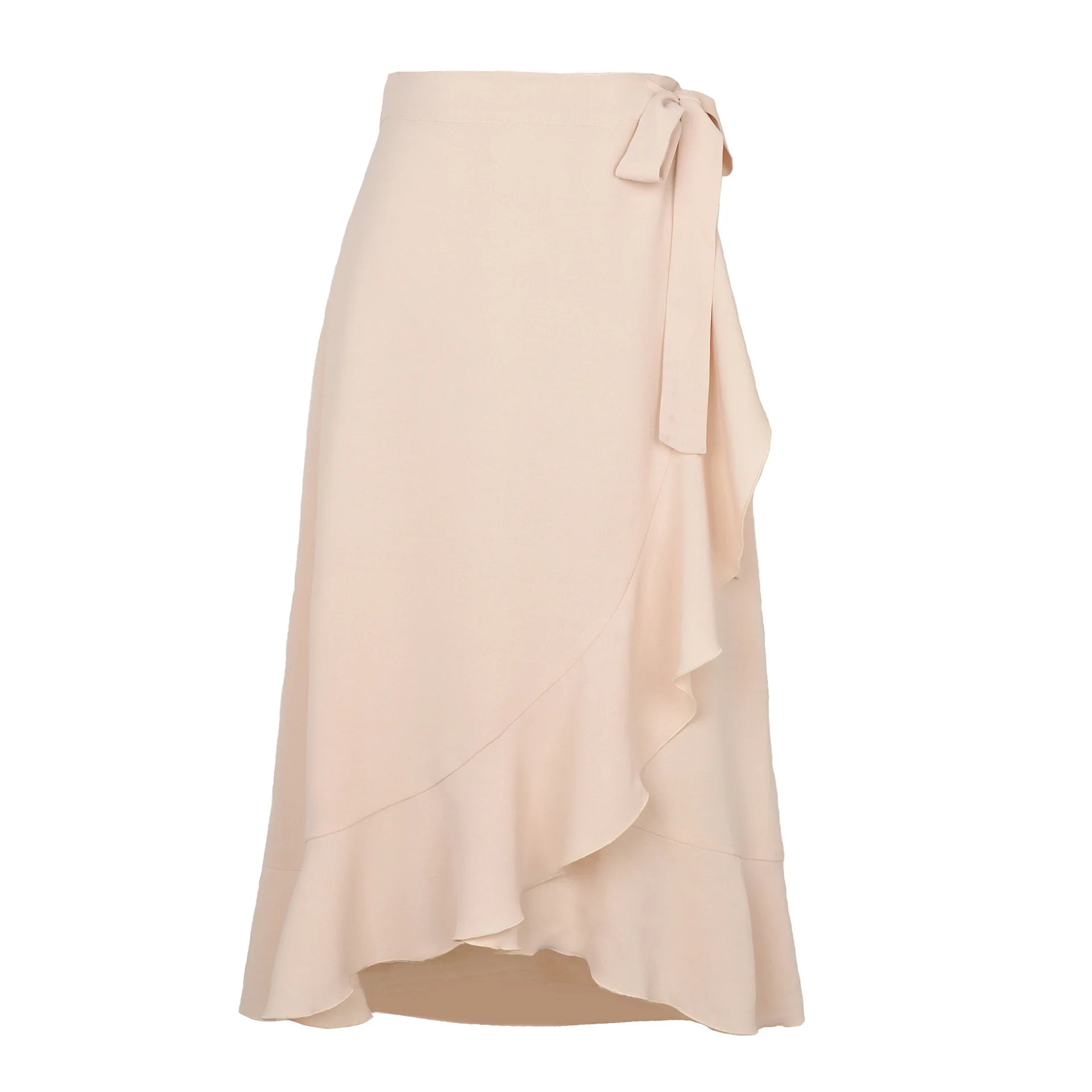 Long Skirts For Womens 2026 Summer Fashion Lace Up Ruffles Solid Color High Waist Bodycon Skirt Female Casual Chiffon Skirt